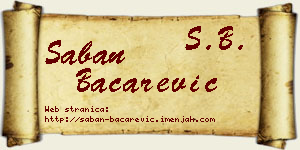 Šaban Bačarević vizit kartica